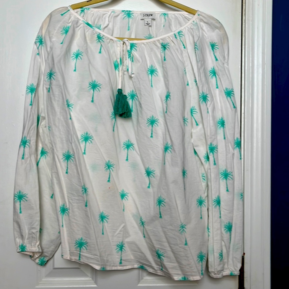 J. Crew Cotton Summer Long Sleeve  Top